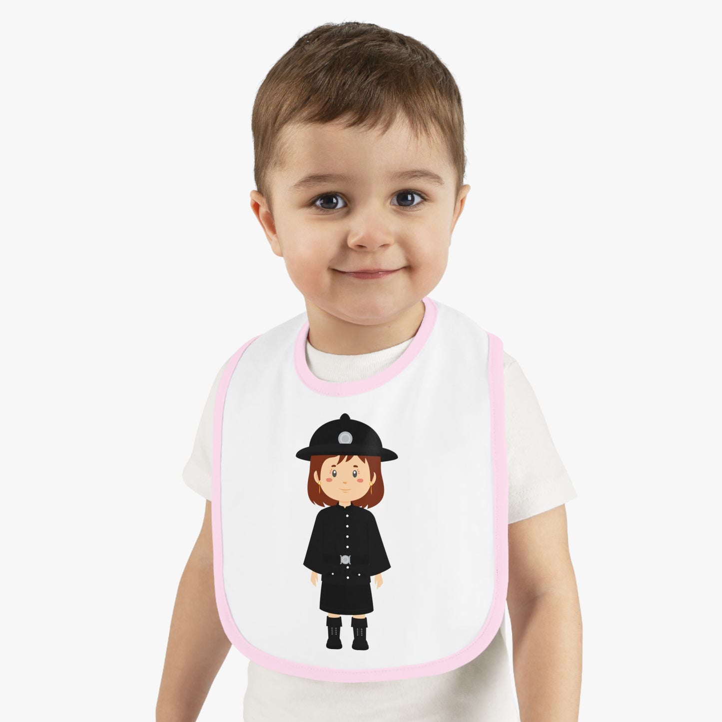Cute Police Officer Baby Bib, Fun Bib for Baby Showers, Toddler Feeding Bib, Unique Baby Gift, Kids Kitchen Accessories, Holiday Bibs
