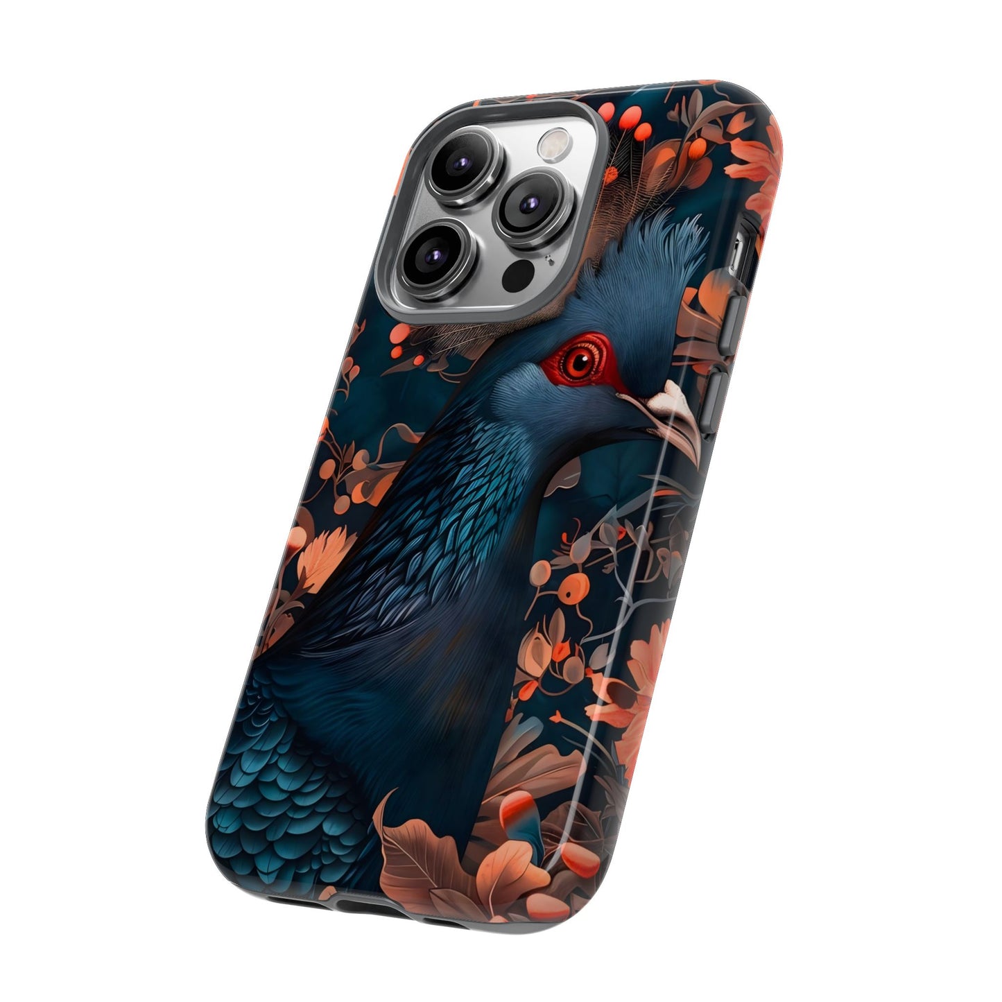 Vibrant Phone Case with Floral Peacock Design - Tough Cases, Artistic Phone Cover, Unique Gift for Nature Lovers, Stand Out Tech Accessory
