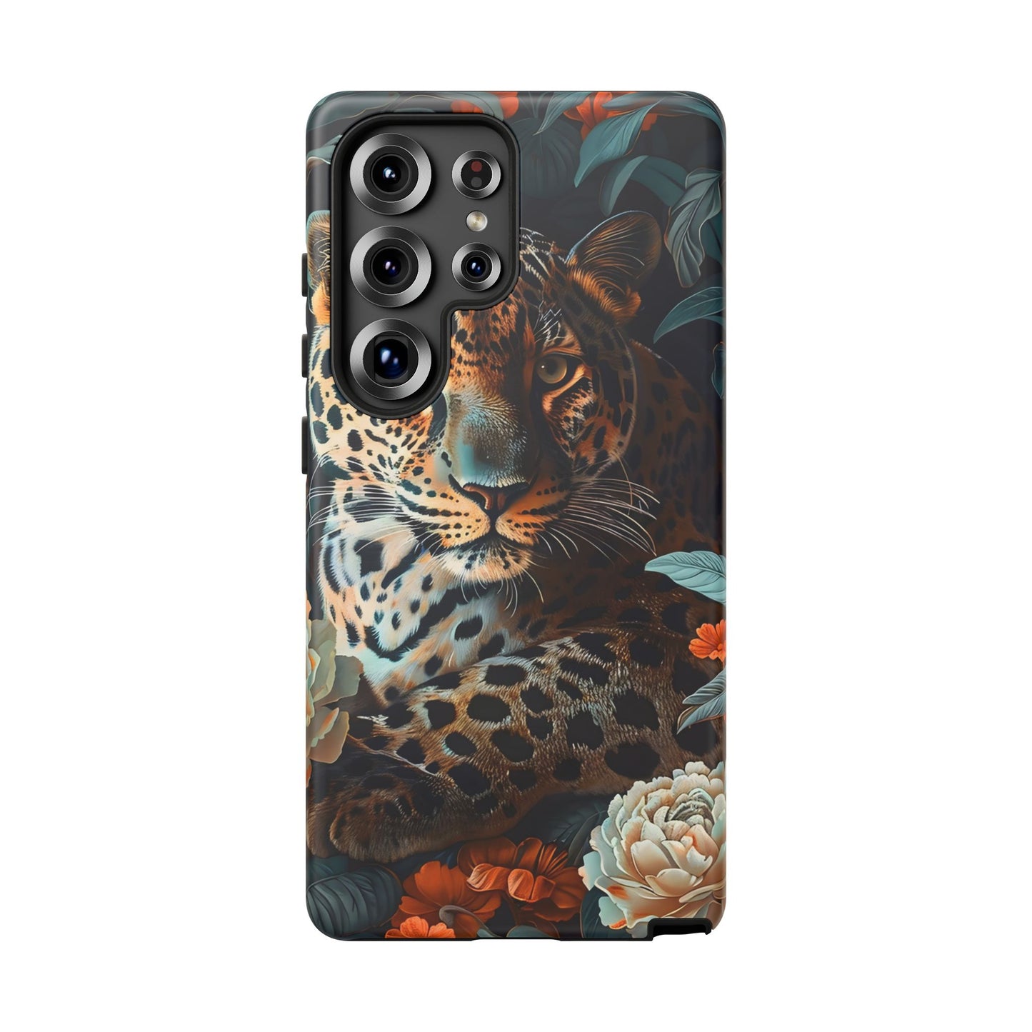 Wildlife Phone Case with Leopard Design | Tough Cases, Animal Prints, Floral Phone Cover, Gift for Nature Lovers, Unique Phone Accessories