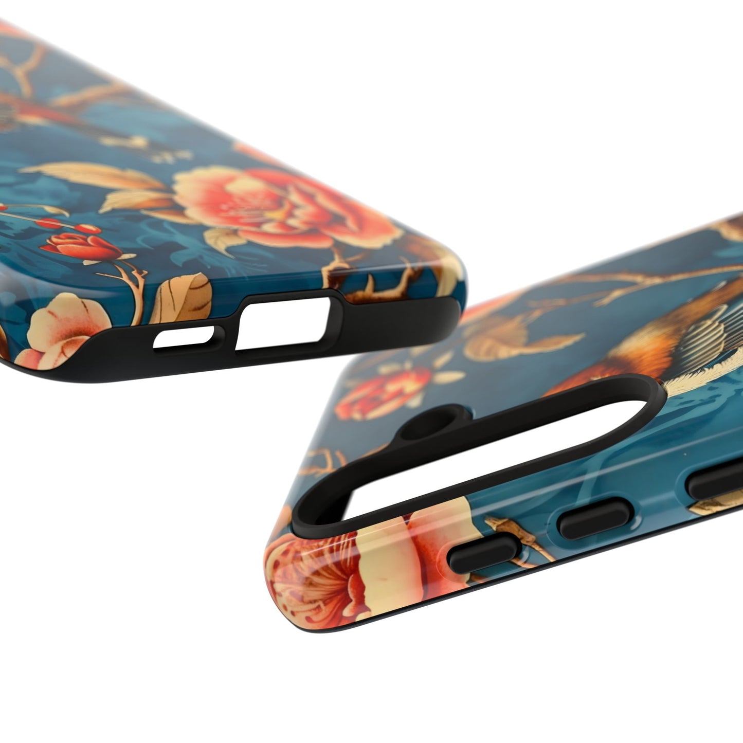Bird & Floral Phone Case, Tough Cases for Nature Lovers, Gift for Her, Customizable Design, Vibrant Tech Accessories