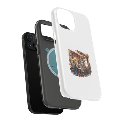 Artistic Magnetic Phone Case for Coffee Lovers, Cozy Café Vibe, Gift for Him or Her, Unique Custom Design, Holiday Present