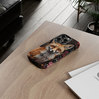 Fox Floral Phone Case, Tough Cases for Animal Lovers, Nature Themed Gift, Cute Phone Cover, Wild Fox Protector