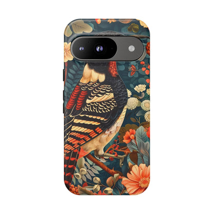 Nature-Inspired Phone Case with Floral Art, Tough Phone Cover, Protective Case, Gift for Nature Lovers, Unique Phone Accessory