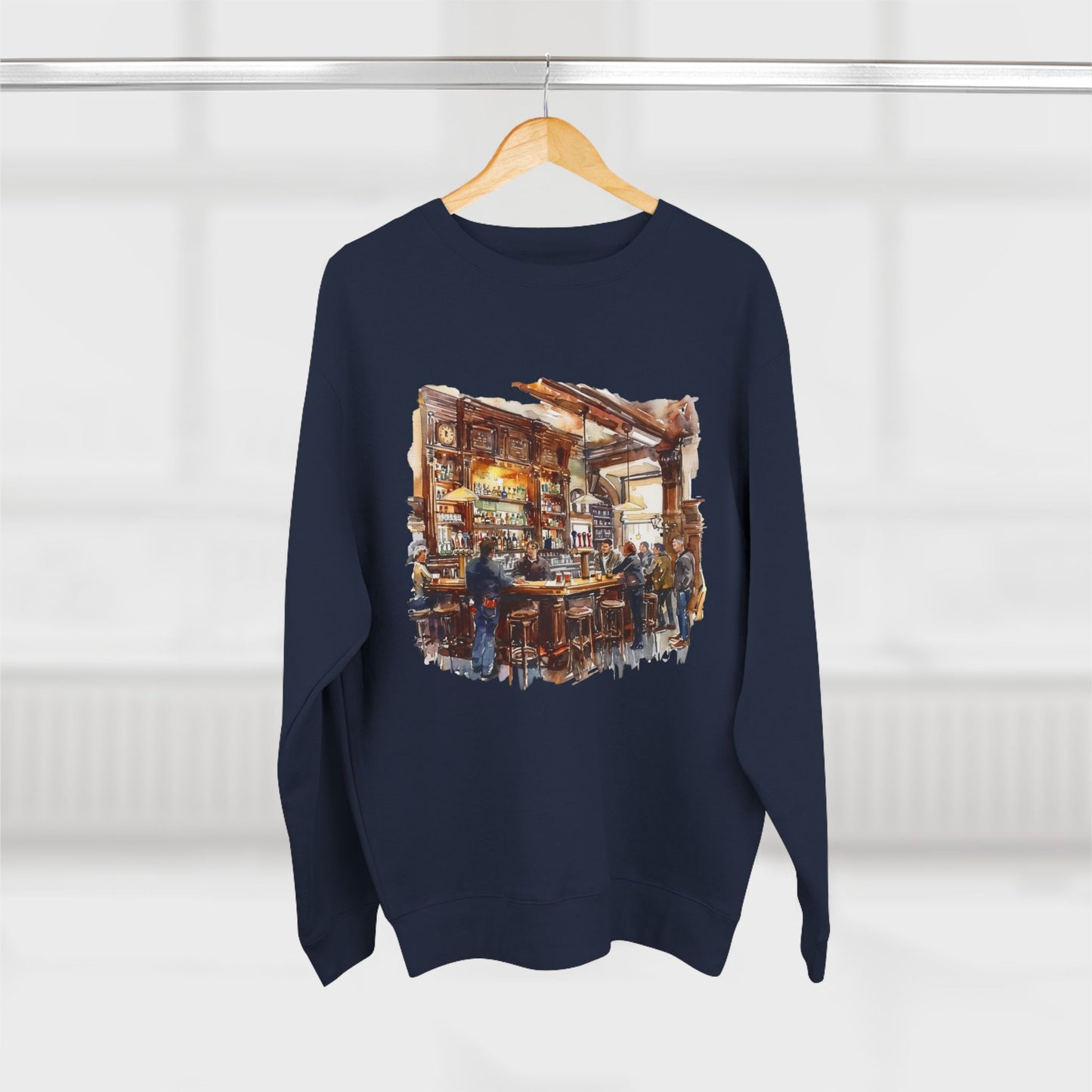 Unisex Crewneck Sweatshirt - London Pub Interior British Tavern