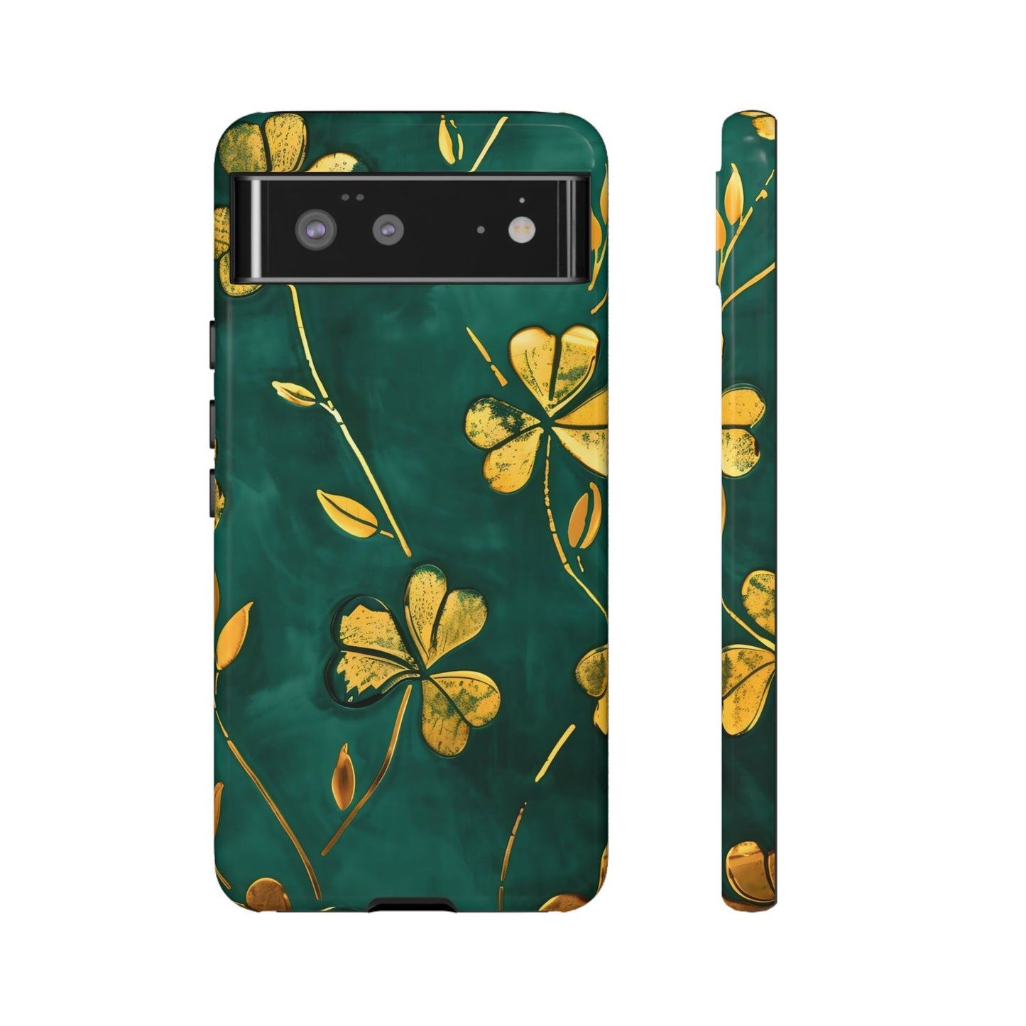 Floral Phone Case with Gold Accents, Tough Phone Cover, Stylish Phone Protector, Unique Gift for Her, Nature Lover Accessory