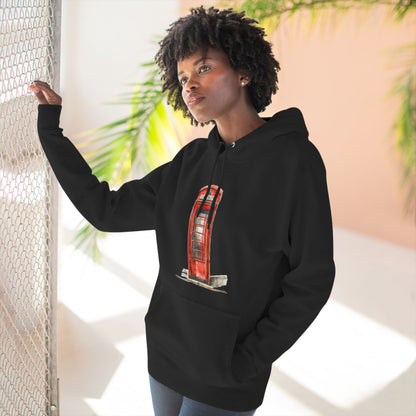 Iconic British Red Telephone Versatile Three-Panel Fleece Hoodie