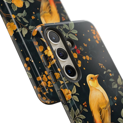 Floral Phone Case, Tough Cases with Bird Design, Nature Lover Gift, Stylish Protection, Birthday Present, Floral Phone Cover