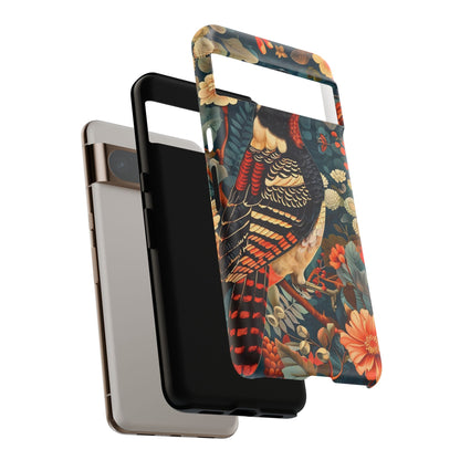 Nature-Inspired Phone Case with Floral Art, Tough Phone Cover, Protective Case, Gift for Nature Lovers, Unique Phone Accessory