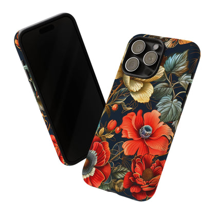 Floral Phone Case - Tough Cases for Stylish Protection, Floral Design, Gift for Her, Trendy Accessories, Phone Cover
