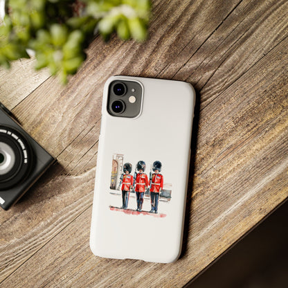Slim Phone Case with Iconic British Guard Design - Perfect for Travel, Unique Gift, Cell Phone Accessory, Trendy Cover, London Souvenir