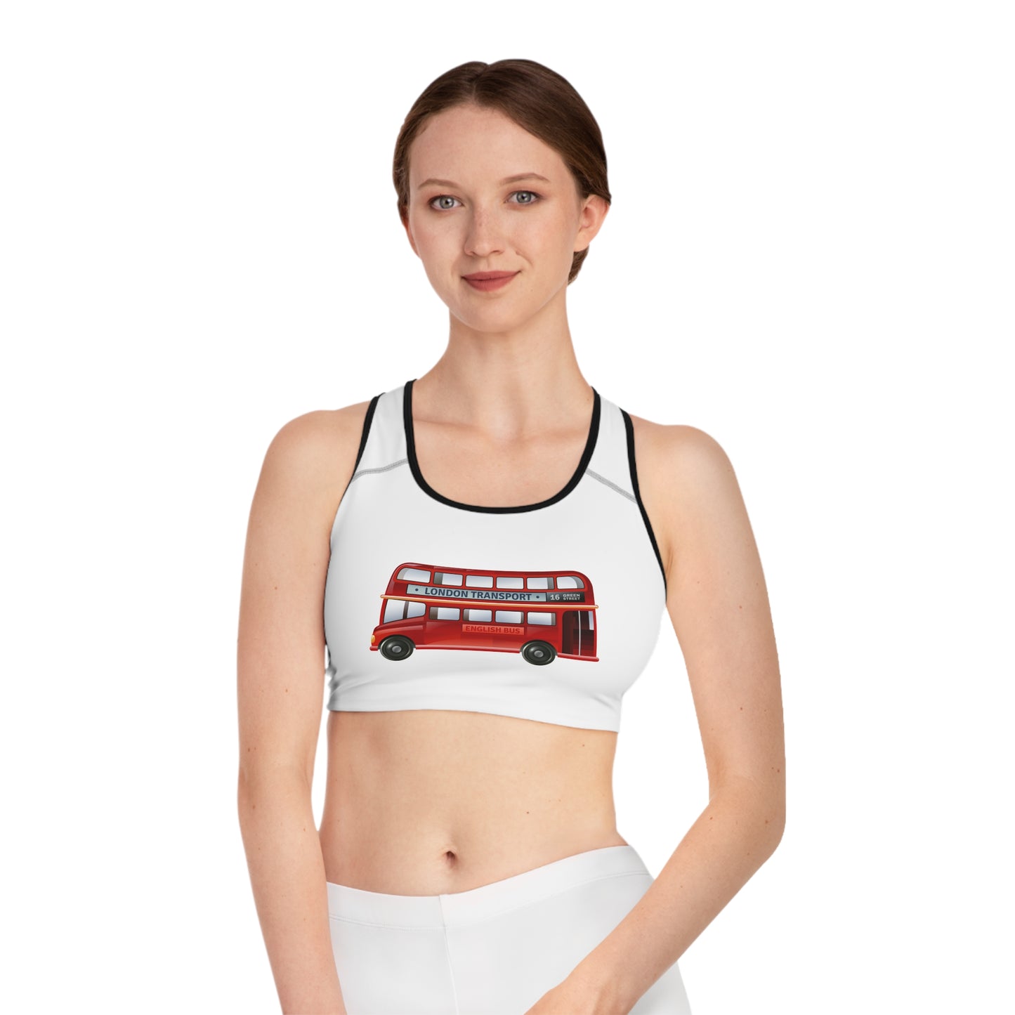 Sports Bra - Perfect for Fitness and Casual Wear - London Transport English Bus - Iconic Red Double-Decker Design