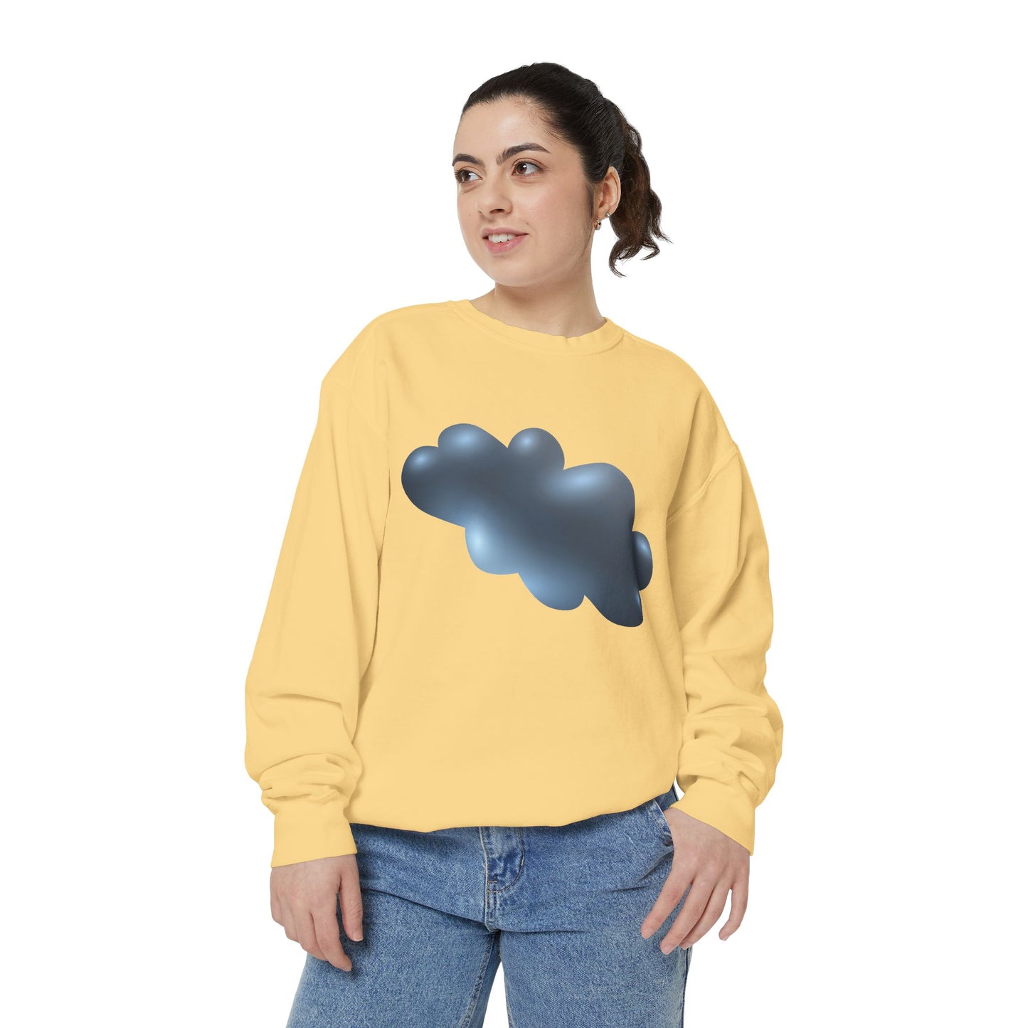 Unisex Garment-Dyed Sweatshirt - Serene Cloudscape - Dreamy Cloud Design