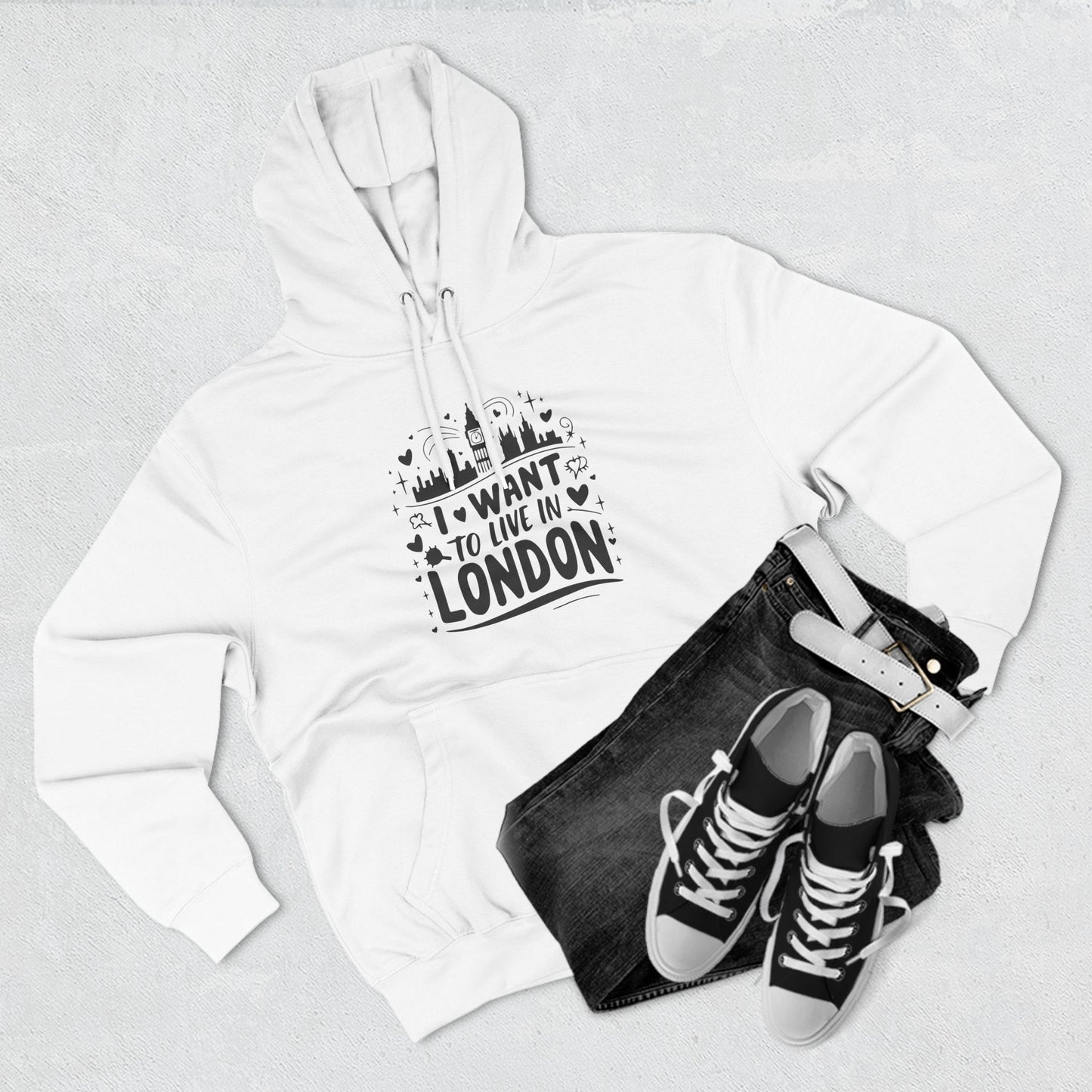 I want to Live in London Lightweight Three-Panel Fleece Hoodie