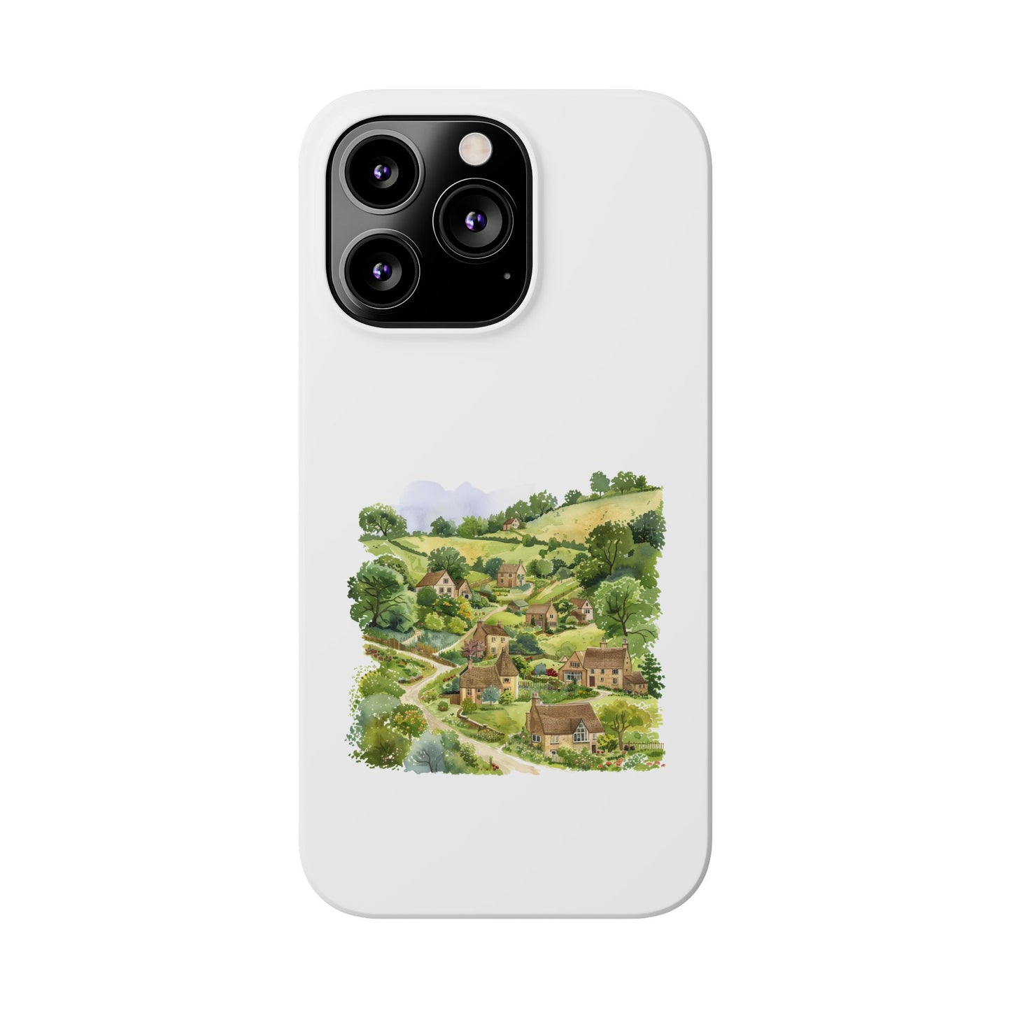Charming Village Slim Phone Cases - Farmhouse Aesthetic, Rural Life Decor, Nature Gift, Perfect for Travelers