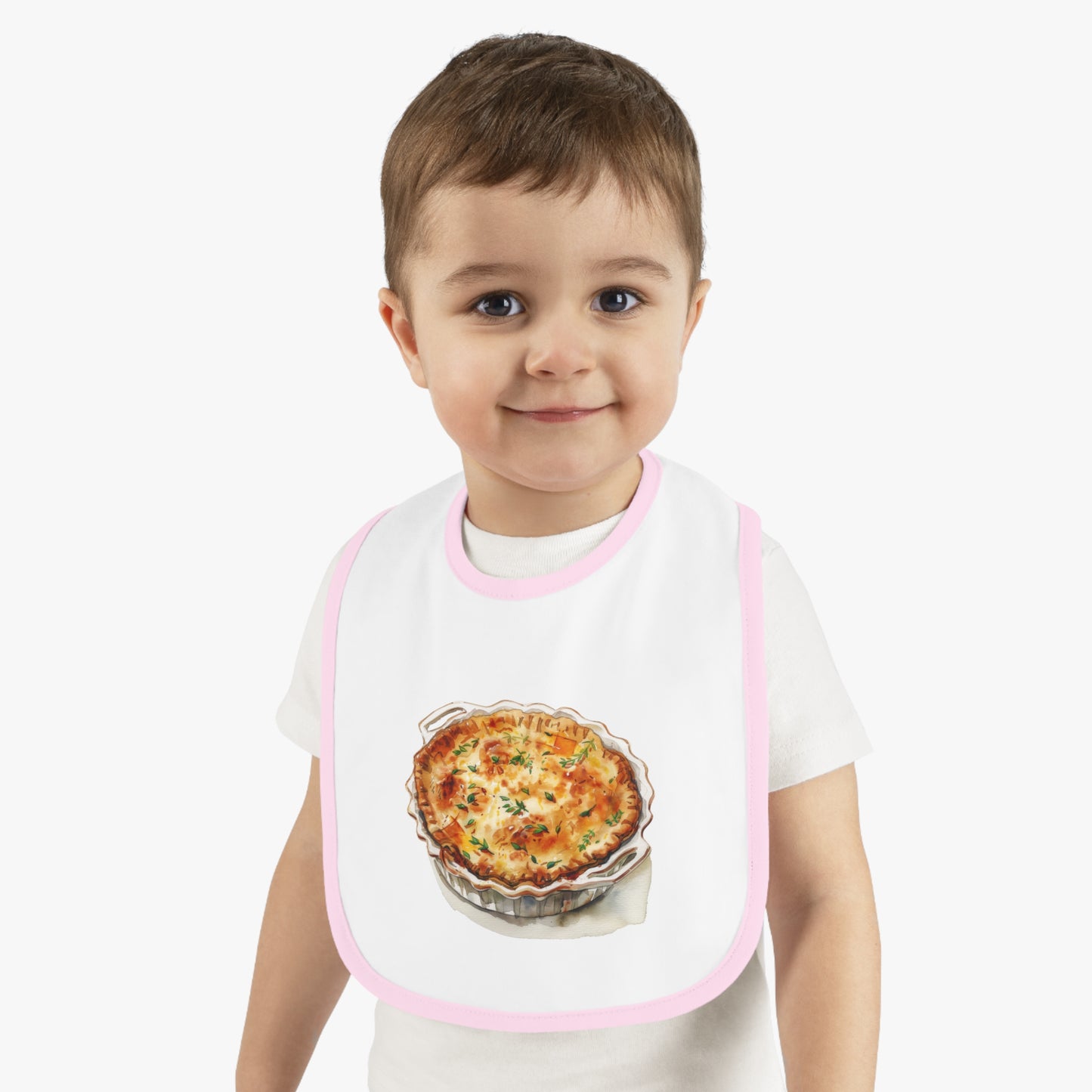 Pizza Lover Cute Baby Bib with Quiche Design - Perfect for Mealtime, Birthday Gift, Baby Shower, Everyday Use, Fun Dining