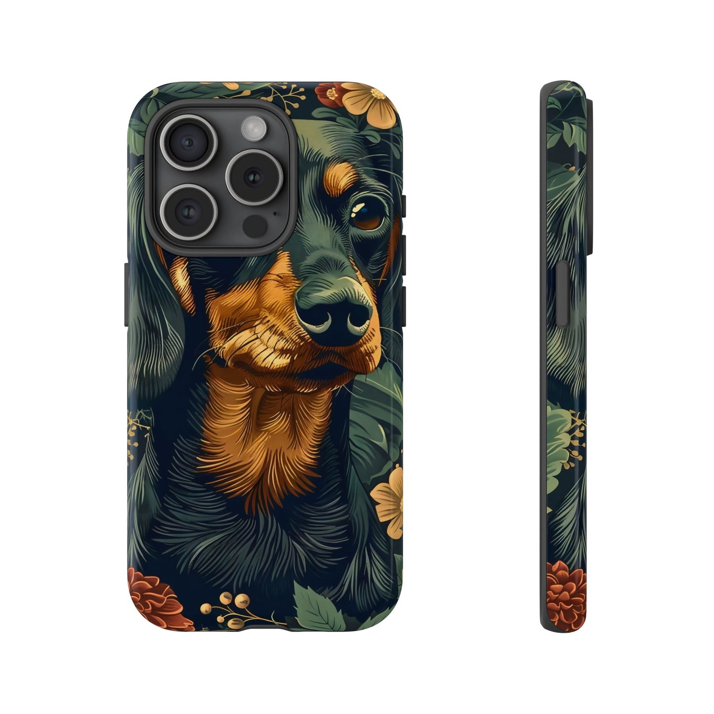 Dachshund Phone Case, Floral Pet Phone Cover, Dog Lover Gift, Tough Phone Case, Custom Dachshund Design, Unique Dog Owner Accessory