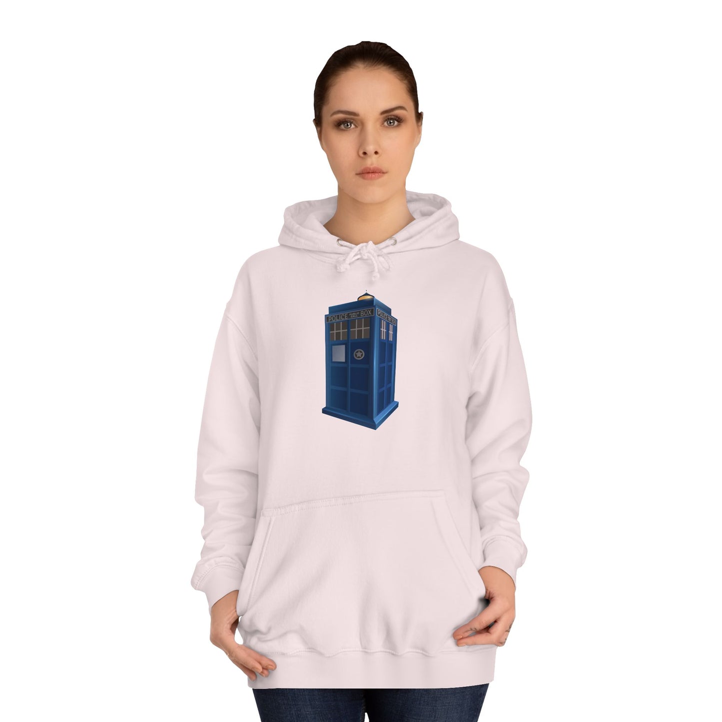 Unisex College Hoodie - British Police Public Call Box - Iconic TARDIS Design