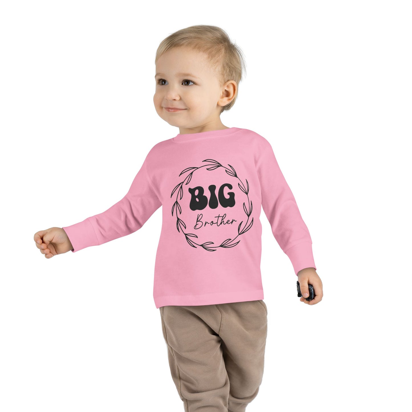 Toddler Long Sleeve Tee - "Big Brother" Wreath Design