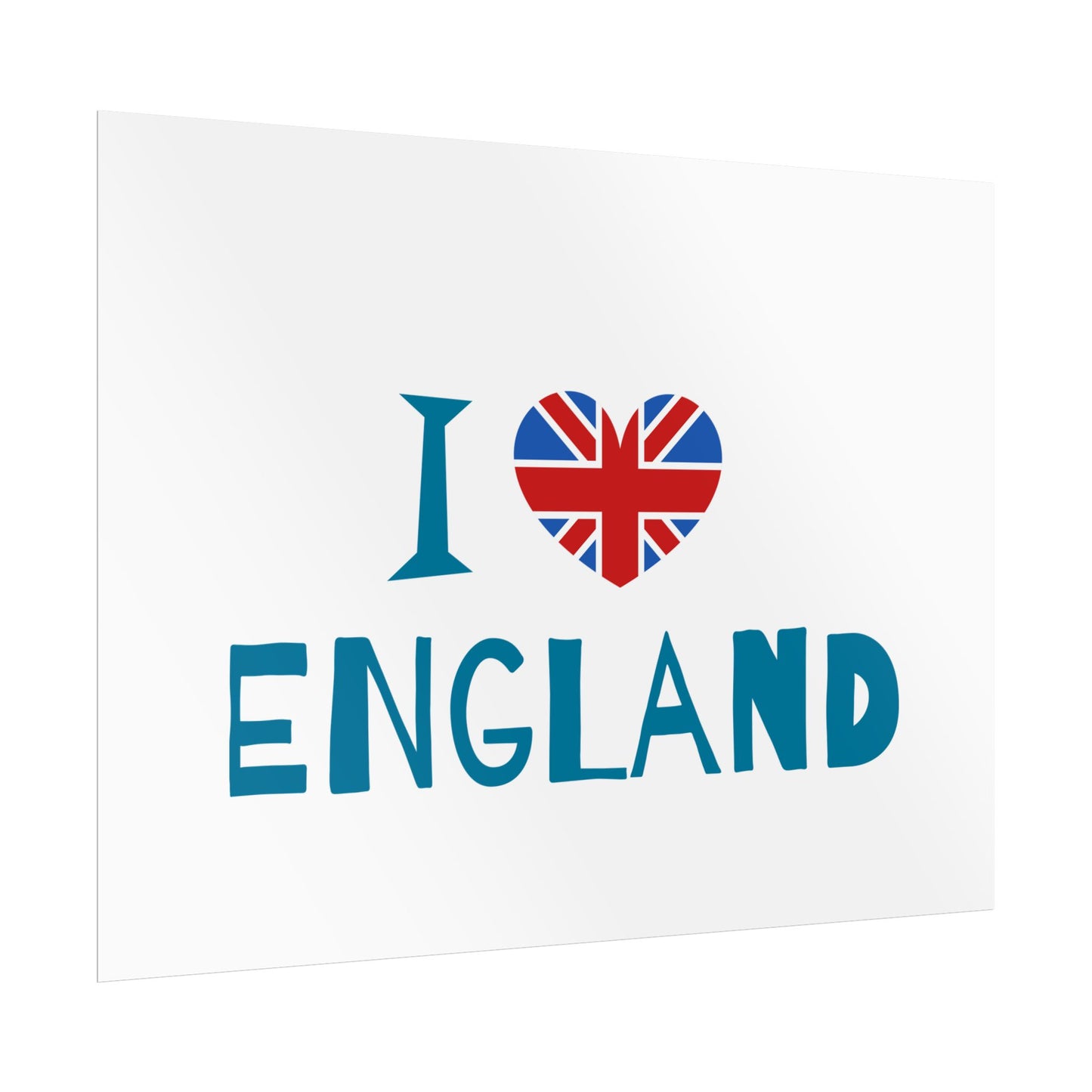 I Love England Rolled Poster - UK Travel Decor, Gift for Britains, Wall Art for Home, London Souvenir, Love England