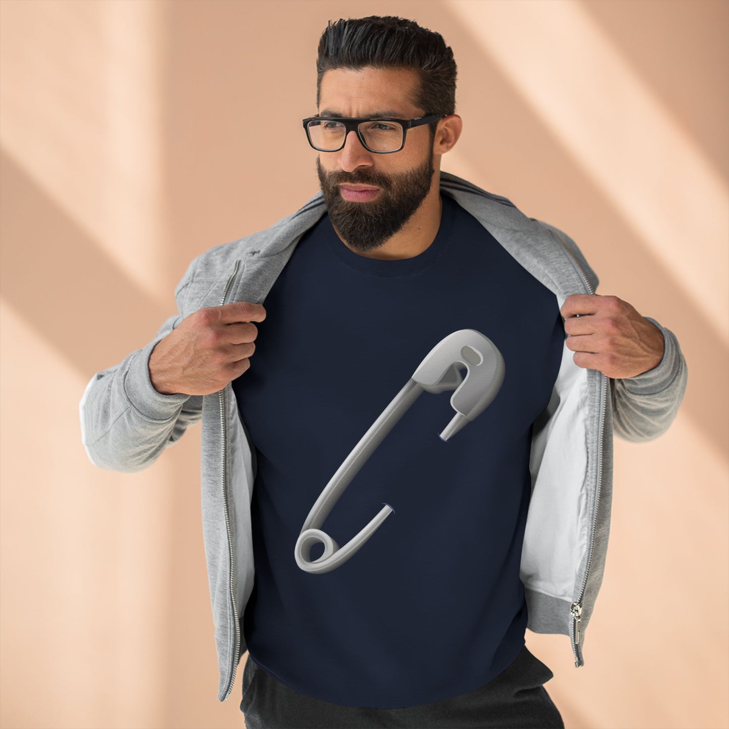 Unisex Crewneck Sweatshirt - Minimalist Safety Pin