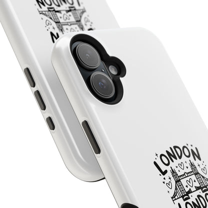 London Love Magnetic Tough Case, Personalized Phone Case, Unique London Design, Gift for Travelers, Cute London Souvenir