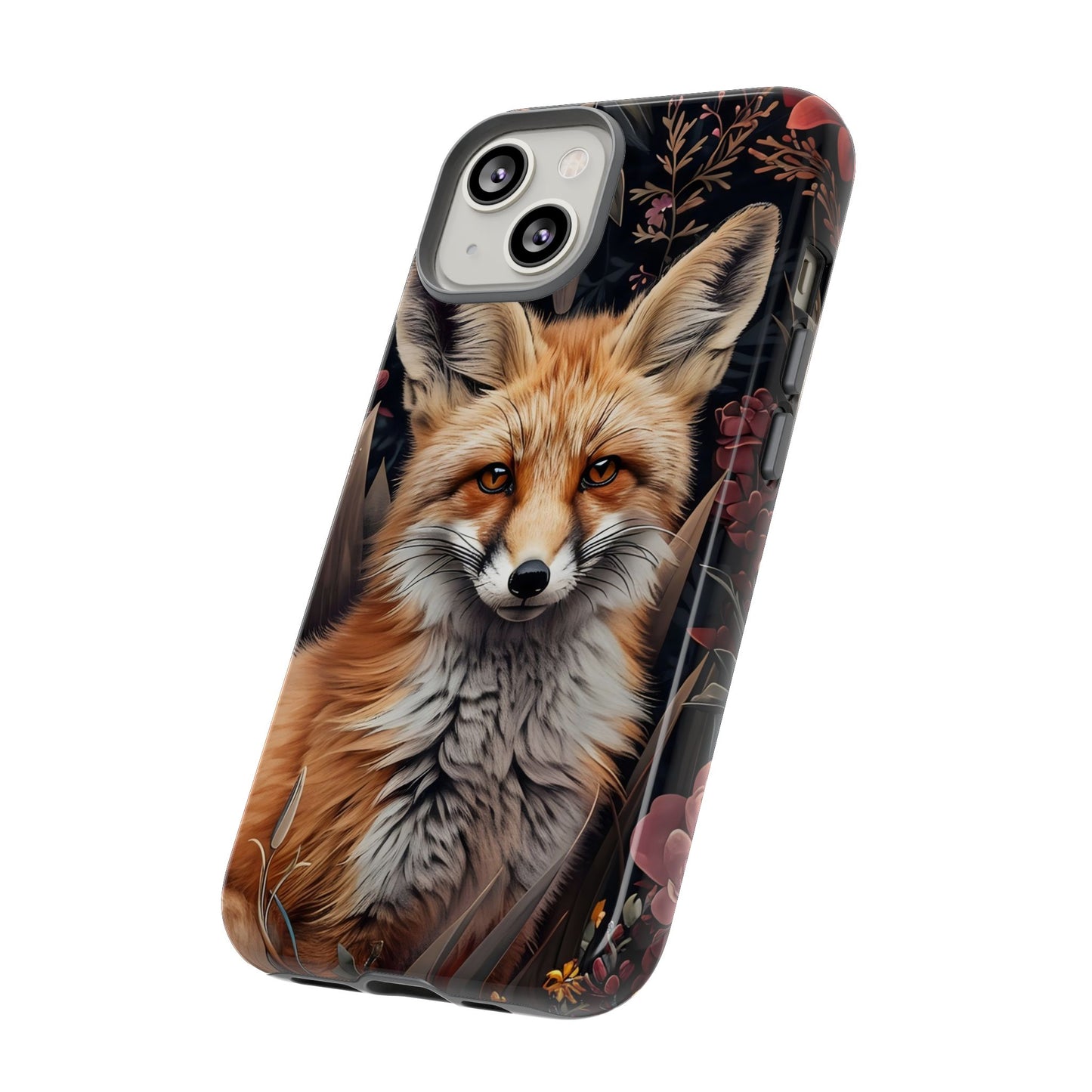 Fox Floral Phone Case, Tough Cases for Animal Lovers, Nature Themed Gift, Cute Phone Cover, Wild Fox Protector
