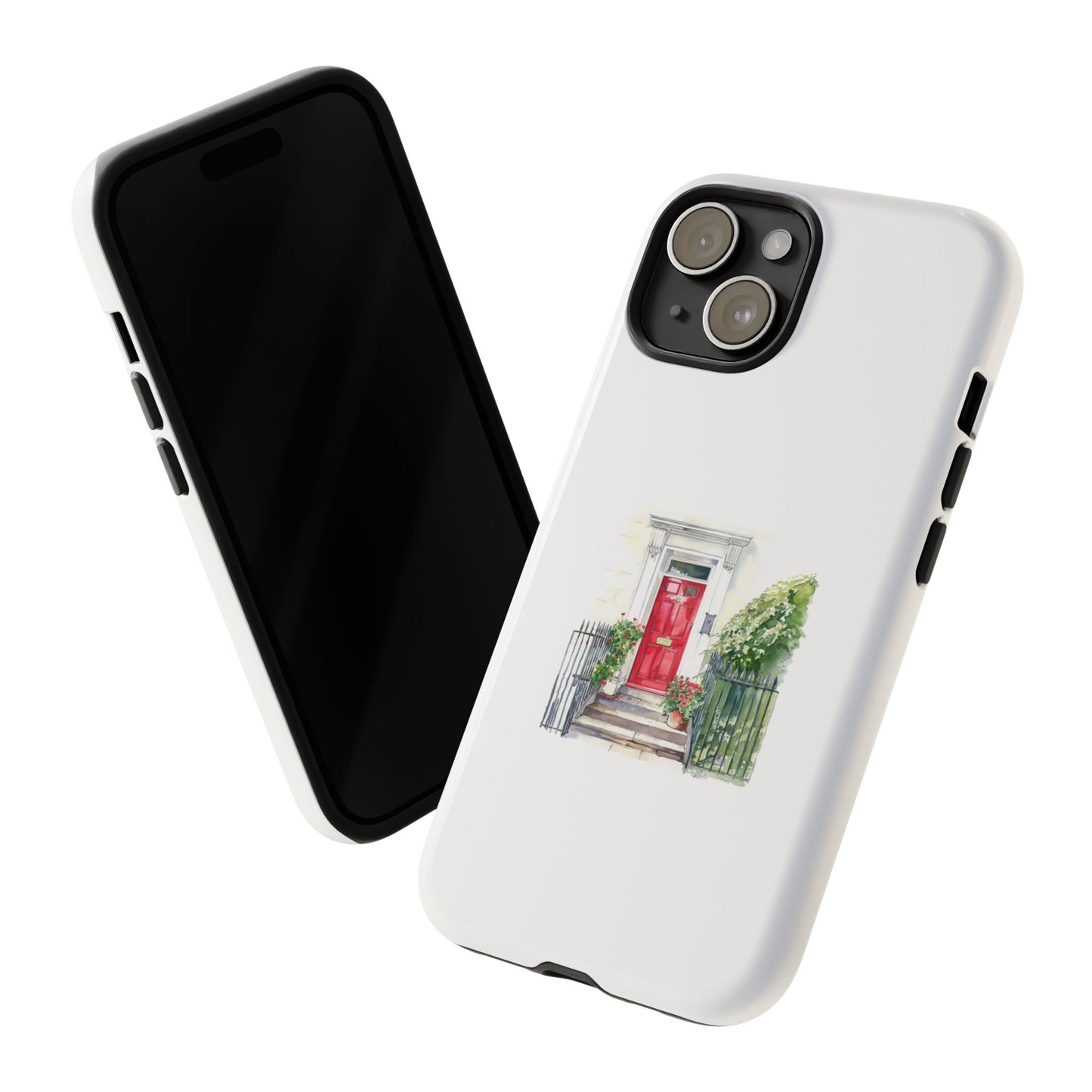 Artistic Phone Case - Charming Red Door Design for Stylish Protection