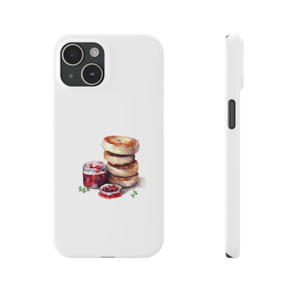 Artisan Bagel Phone Case, Cute Slim Phone Cover, Foodie Gift, Stylish Cell Case, Breakfast Lover's Accessory
