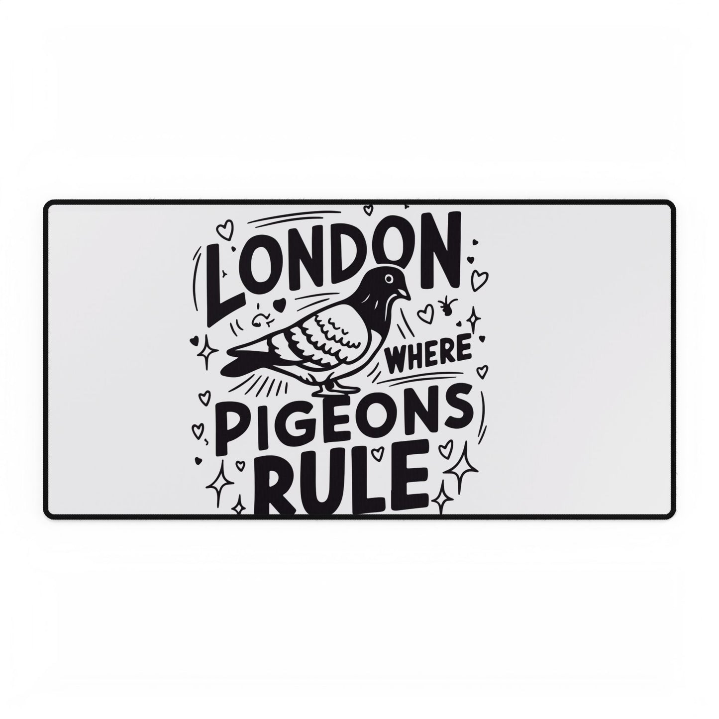 London Pigeon Desk Mat - Cute Office Decor, Desk Accessories, Gift for Bird Lovers, Unique Workspace Mat, Fun London Souvenir