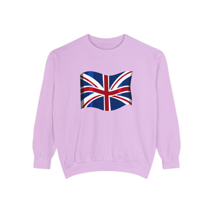 Unisex Garment-Dyed Sweatshirt - Classic UK Flag