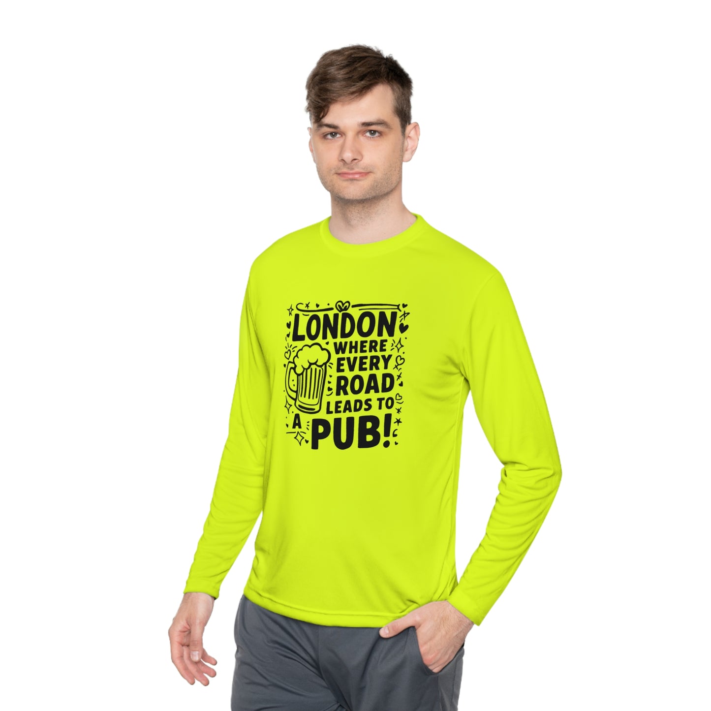 Unisex Lightweight Long Sleeve Tee - London's Pub Leading Roads