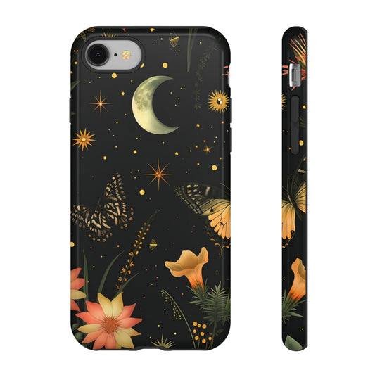 Floral Phone Case - Tough Cases with Moon and Butterflies, Bohemian Chic, Gift for Nature Lovers, Unique Tech Accessories, Stylish [...]