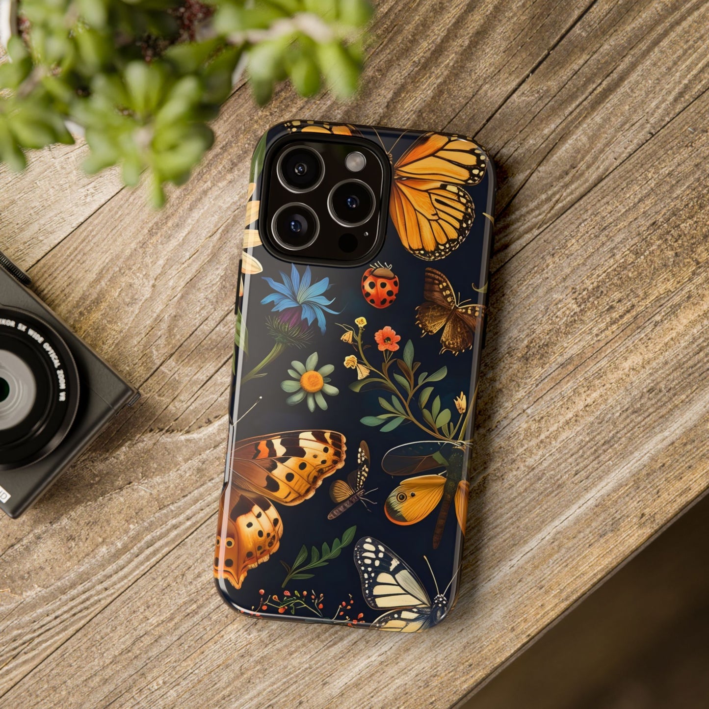 Nature-Inspired Phone Case | Floral Butterfly Design, Tough Phone Cover, Gift for Nature Lovers, Cute Butterfly Case, Home Decor