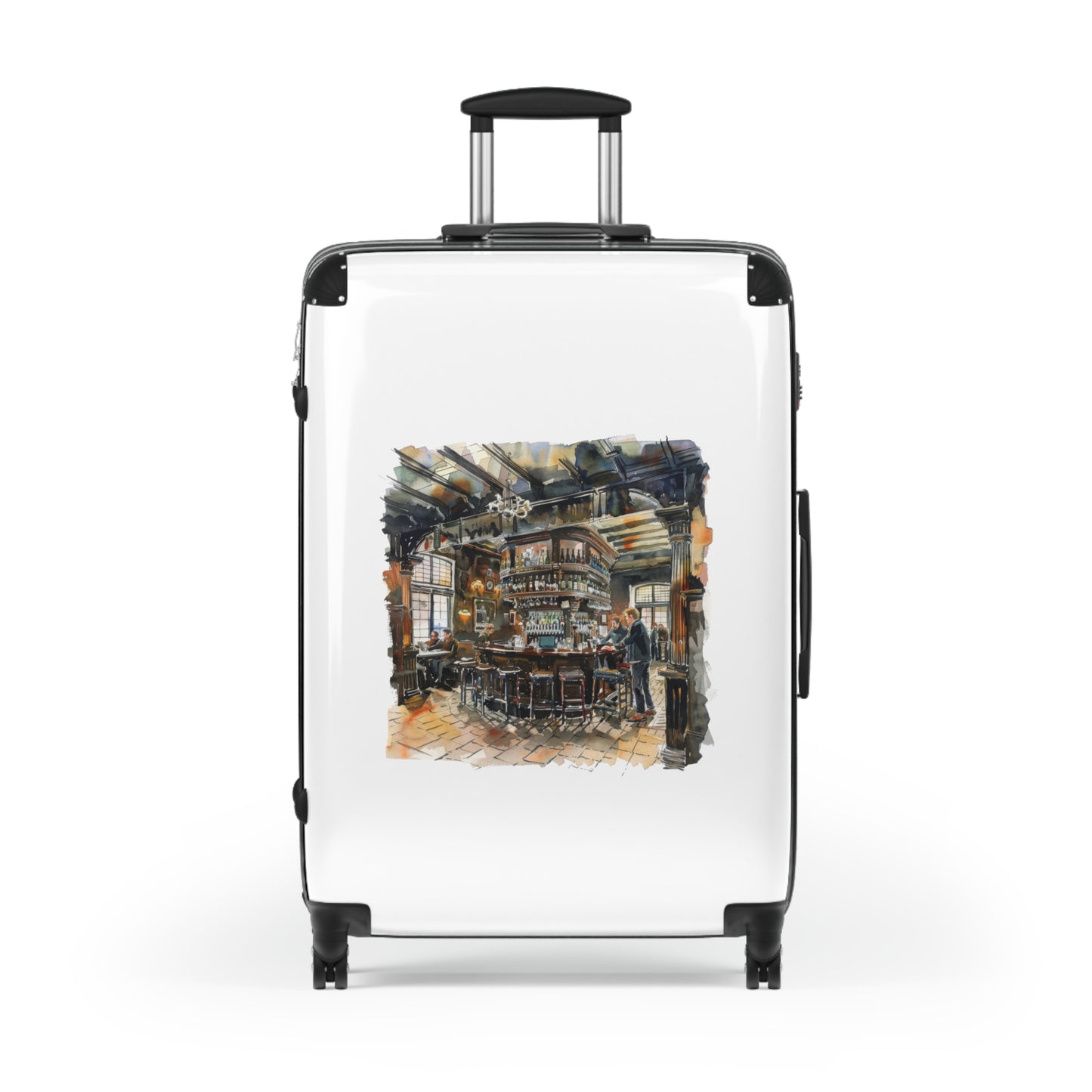 Cozy British Pub Sketch  Suitcase
