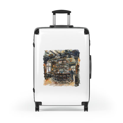 Cozy British Pub Sketch  Suitcase