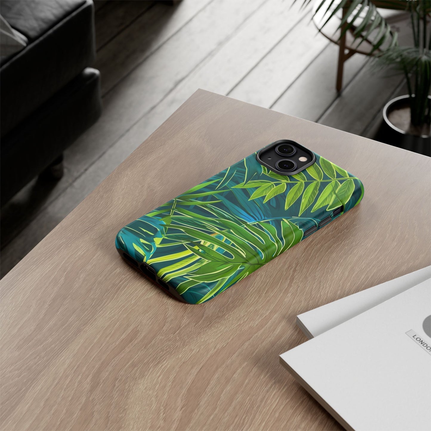 Tropical Phone Case - Durable Green Leaf Design, Eco-Friendly Gift, Trendy Accessory, Nature Lover's Case, Summer Vibes
