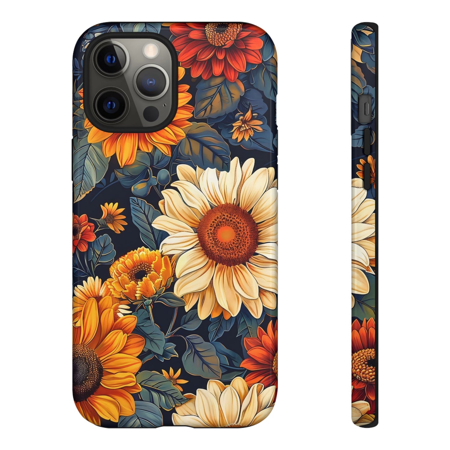 Floral Tough Phone Case | Sunflower Design, iPhone Cover, Protective Case, Gifts for Her, Floral Phone Accessory