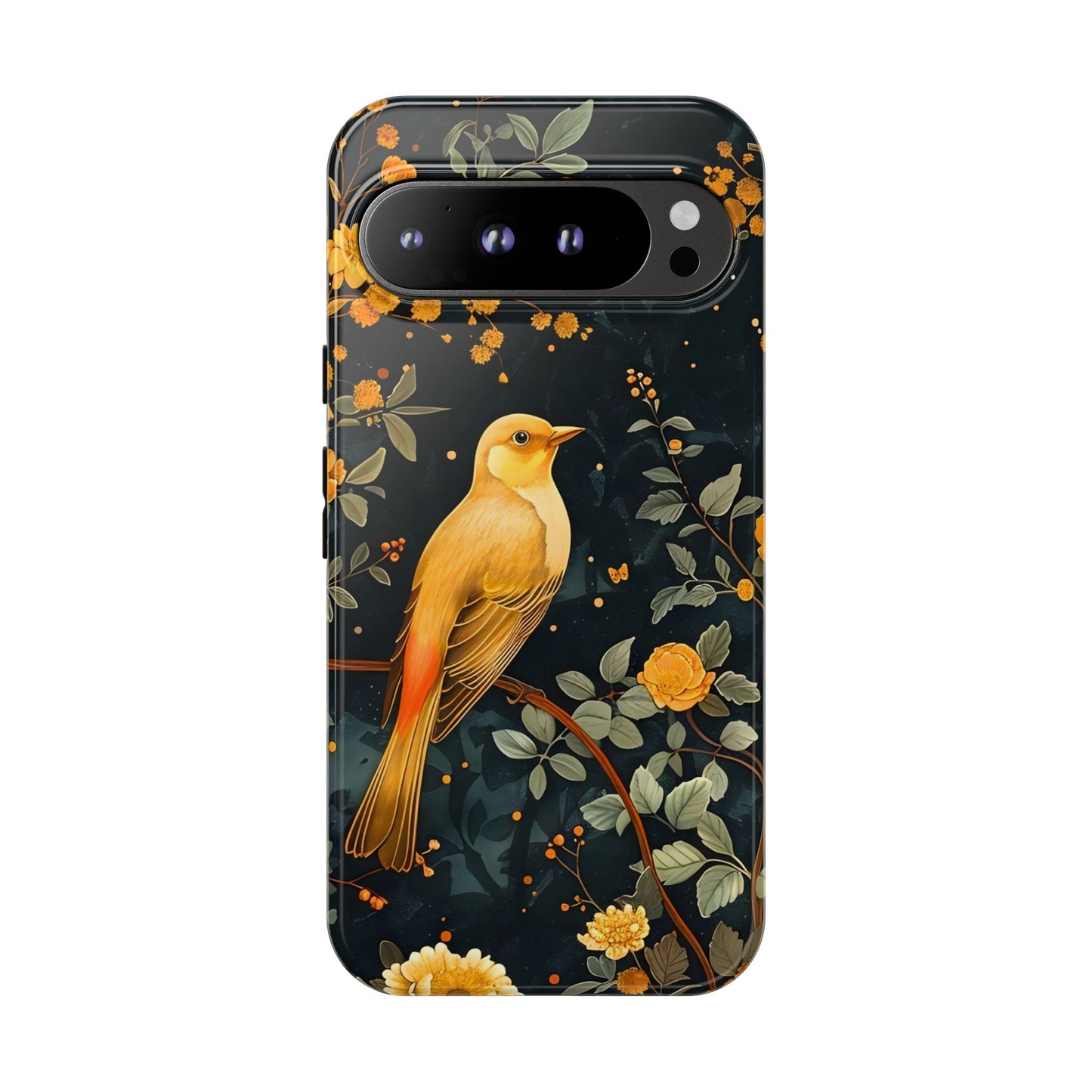 Floral Phone Case, Tough Cases with Bird Design, Nature Lover Gift, Stylish Protection, Birthday Present, Floral Phone Cover