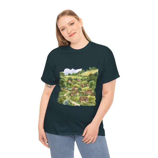 Unisex Heavy Cotton Tee - England Aesthetics - Embracing Classic British Charm and Style