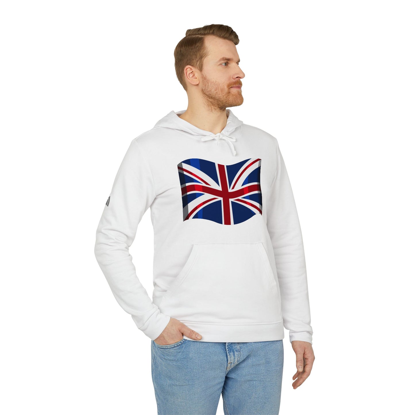 adidas Unisex Fleece Hoodie - British Pride: Heart of the Union Jack