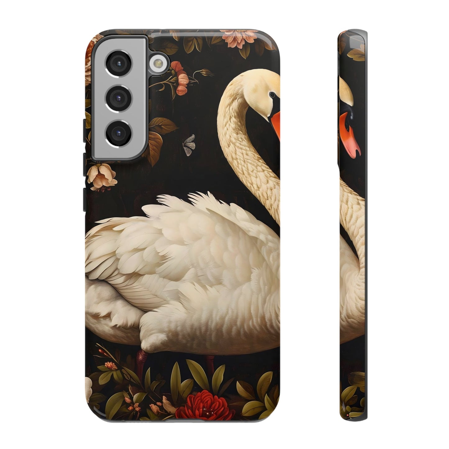 Elegant Swan Phone Case, Floral iPhone Cover, Tough Phone Case, Gift for Her, Nature Lover, Mother's Day, Birthday