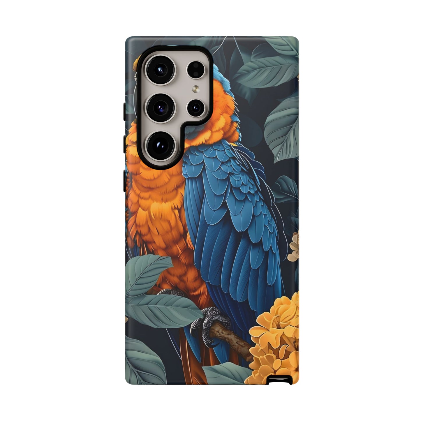 Tropical Parrot Phone Case - Tough Cases, Colorful Phone Cover, Nature Lover Gift, Floral Design, Bird Lover Accessory