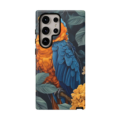 Tropical Parrot Phone Case - Tough Cases, Colorful Phone Cover, Nature Lover Gift, Floral Design, Bird Lover Accessory