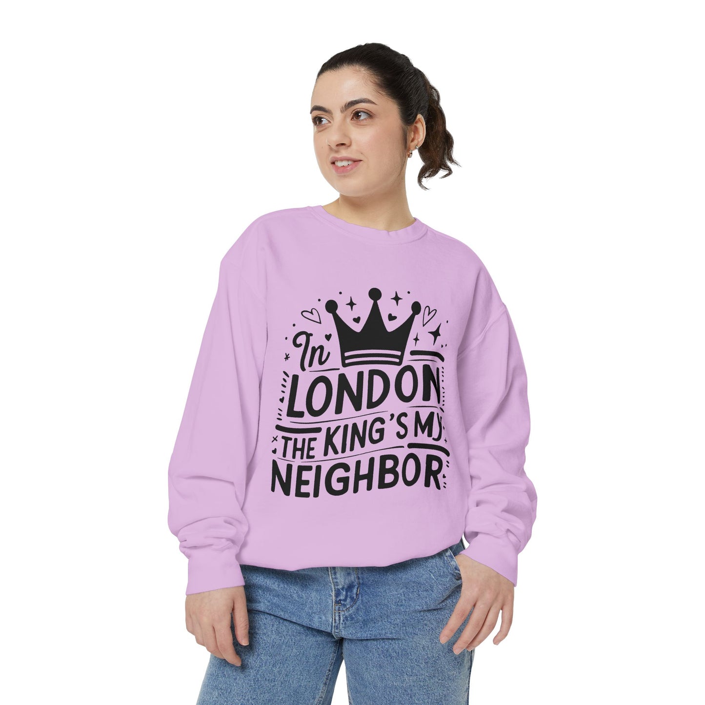 Unisex Garment-Dyed Sweatshirt - King is my Neighbour in London