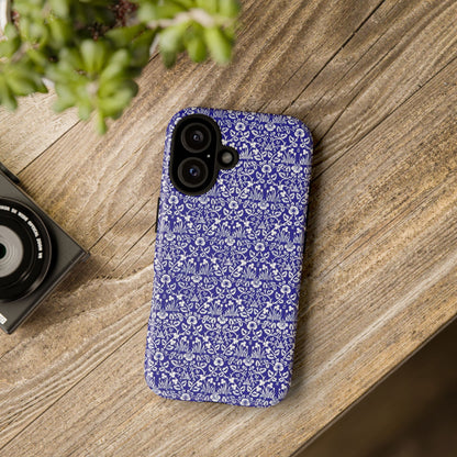 Elegant Floral Phone Case - Tough Cases, Blue Floral Design, Stylish Phone Accessory, Unique Gift, Modern Tech Protection