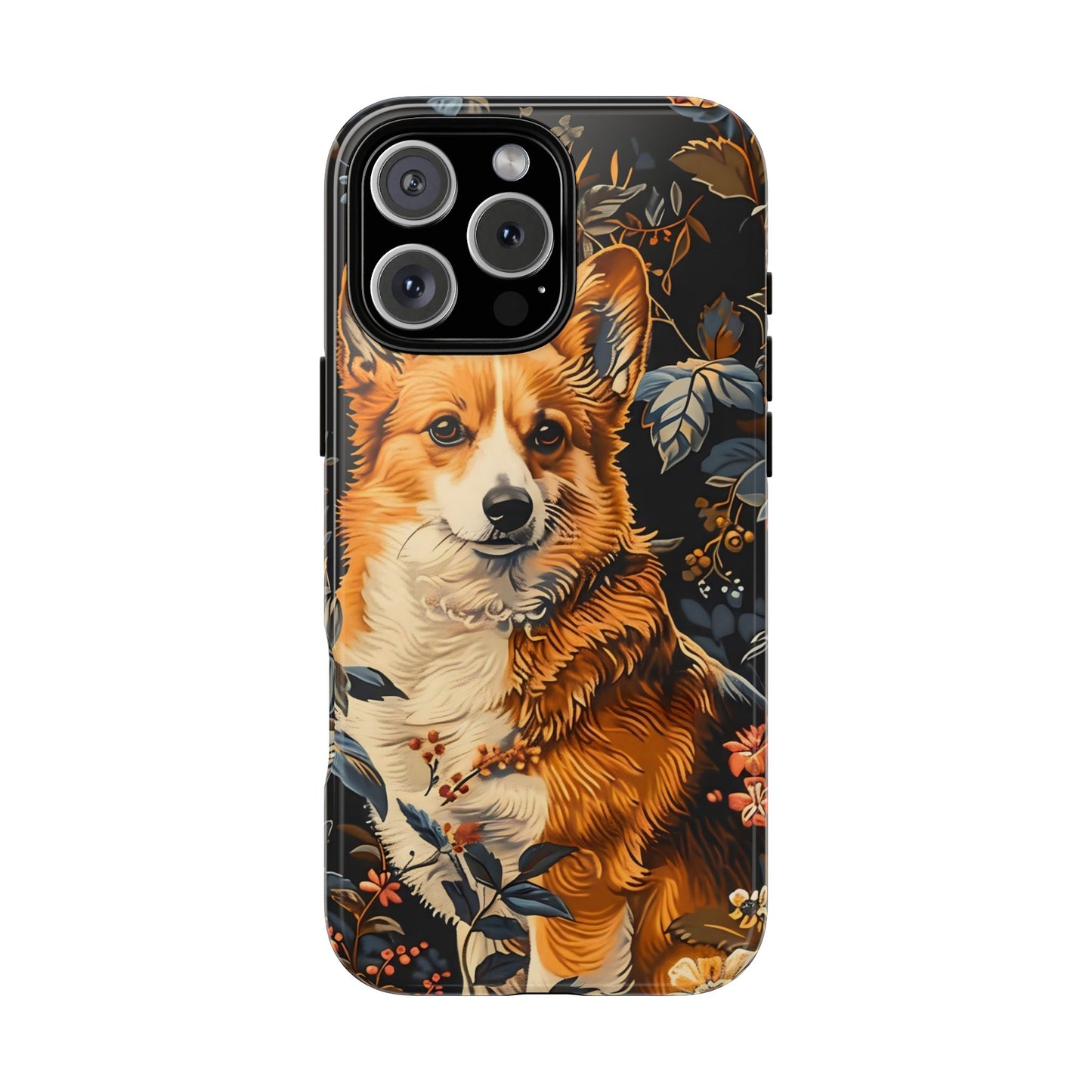Corgi Floral Phone Case - Tough Cases for Dog Lovers, Cute Pet Accessories, Gift for Dog Owners, Floral Design, Personalized Tech Cover