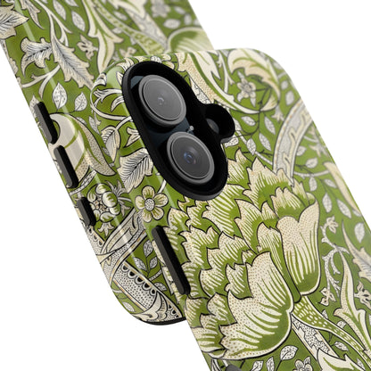 Stylish Phone Case with Floral Design, Durable Protective Cover for iPhone, Unique Gift for Birthdays, Mother's Day, Green Aesthetic