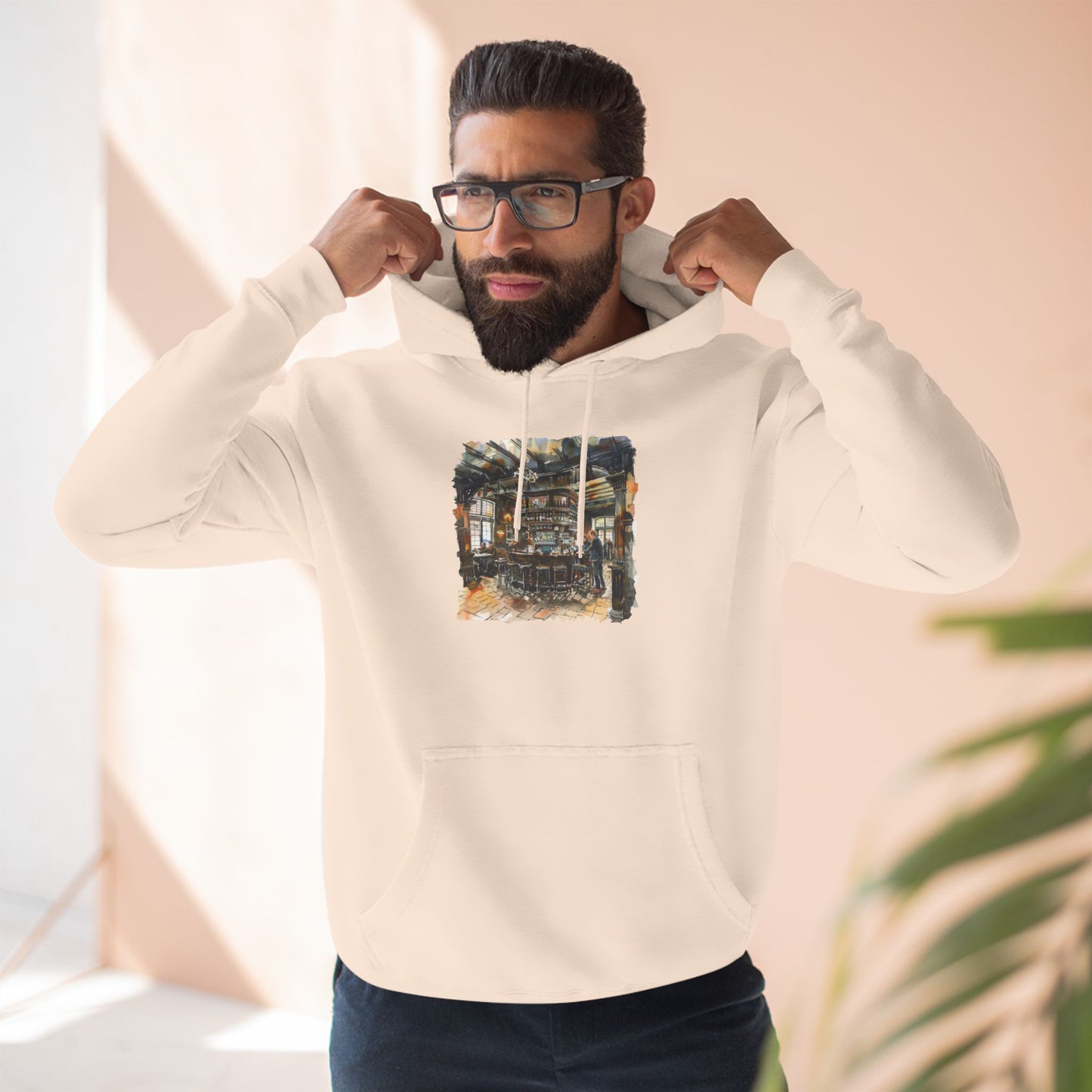 Three-Panel Fleece Hoodie - Traditional British Pub Vibes