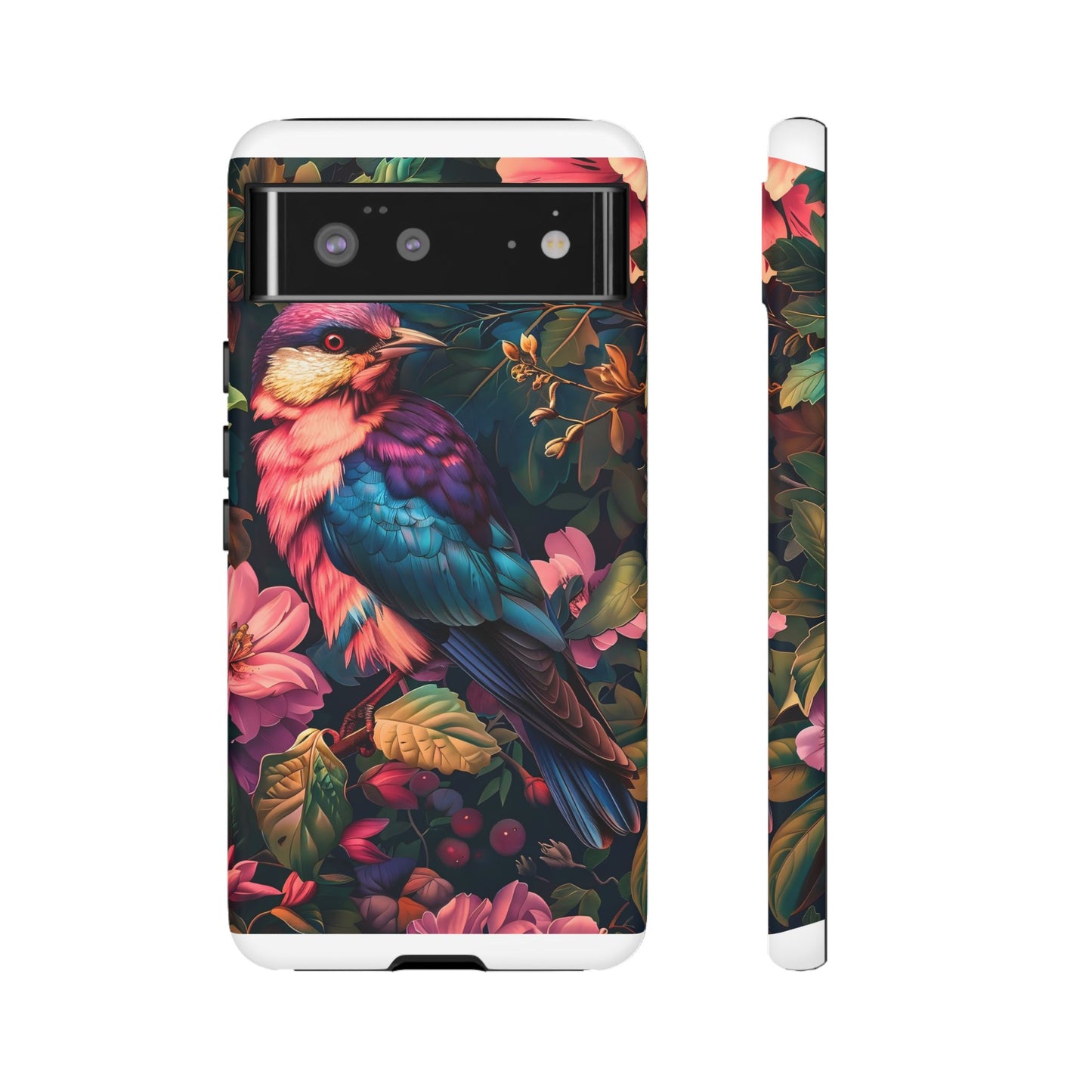 Tough Cases: Vibrant Tropical Bird Phone Case, Floral Smartphone Cover, Nature Lover Gift, Boho Phone Accessory, Cute Bird Case