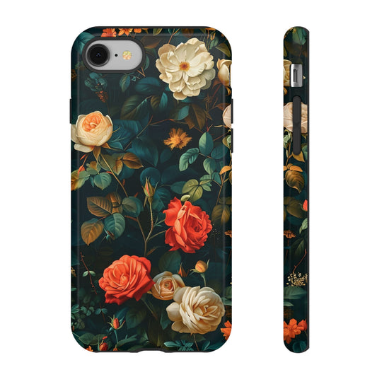 Floral iPhone Case, Tough Phone Cover, Flower Design Phone Accessory, Gift for Her, Spring Style, Floral Protection Case